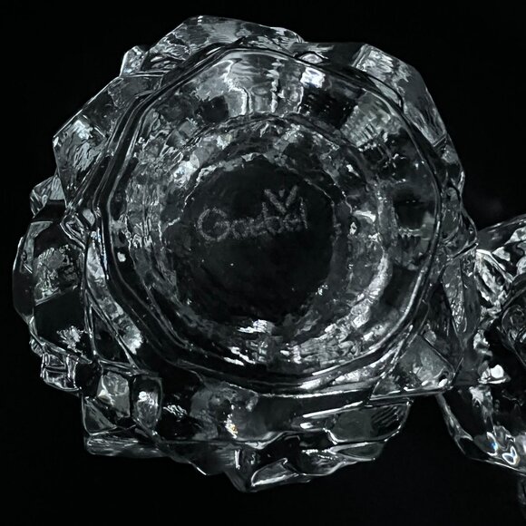 Goebel Bleikristall Ice Lead Crystal Candle Holder 70's Signed - Picture 5 of 9